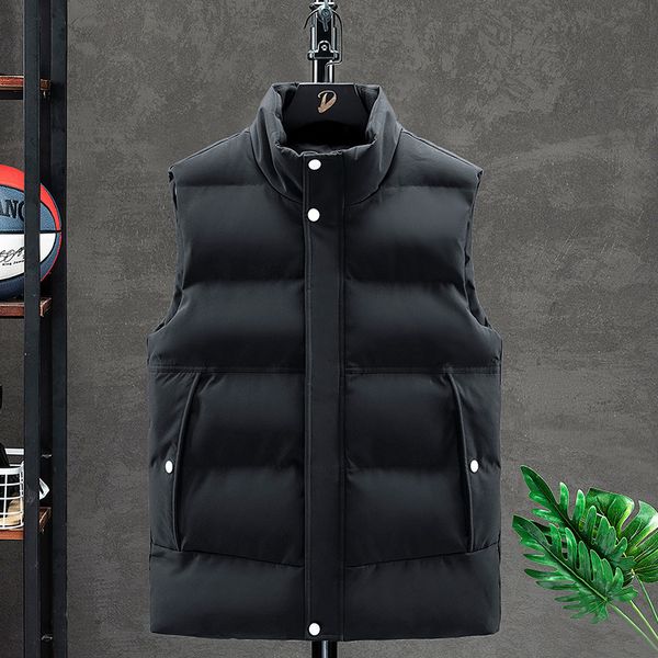 

down cotton warm vest men's casual couple jacket, Black;white