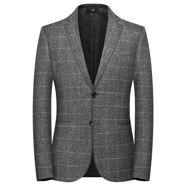 

men's suits & blazers plaid grey suit casual and comfortable slim business coats quality young handsome single shirt office clothing, White;black
