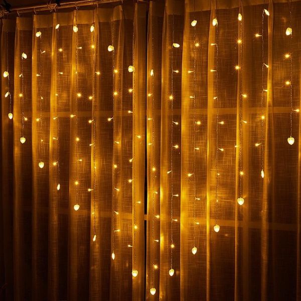 

strings 2x1.4m heart led icicle curtain lights christmas garlands love string fairy lamps for holiday wedding year's room decoration