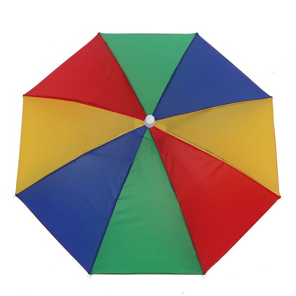 Wassermelonenfarbstreifen-Polyester-Stoffhut 30cm8 offener Regenbogenstallquelle kreativer Hutschirmfleck