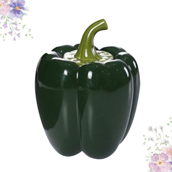 

pepper shaped storage jar sealing container storage can deskdisplay jar ceramics container for home shop (red)