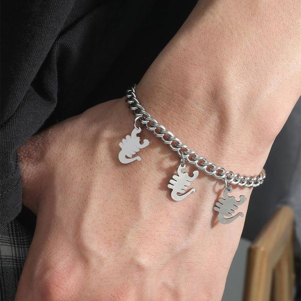 

charm bracelets 316stainless steel adjustable men&woman bracelet the scorpion pendant summer trendy accessories, Golden;silver