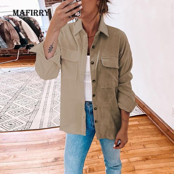 

women's jackets loose casual women turn down collar jacket long sleeve print button pocket patchwork coat streetwear femme all-match, Black;brown