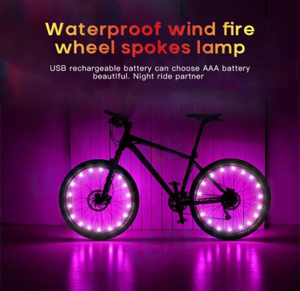 

bike lights 20led bicycle cycling rim wheel 20 led on off flash spoke light string