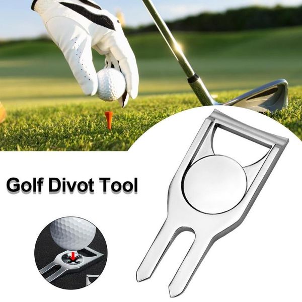 

metal multi-purpose golf divot tool ball