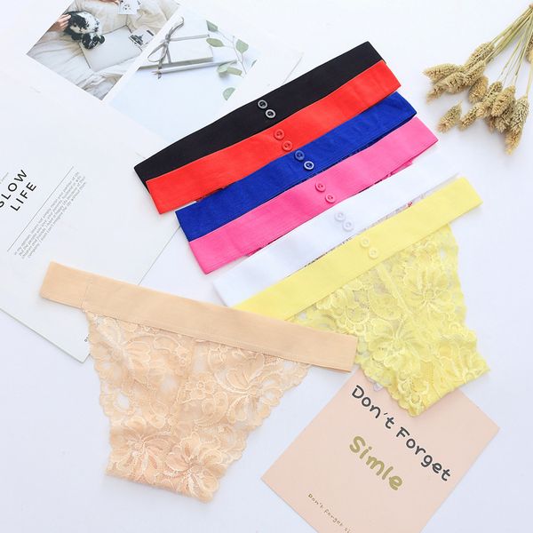 

traceless lace bikini women's underwear new 3312, Black;pink