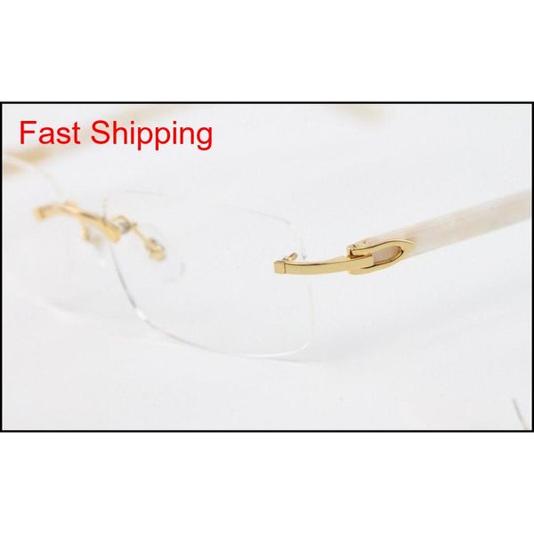 

2020 new fashion 8200757 rimless white plank eyeglasses c decoration gold frame glasses men go qylnld pingtoy, Blue