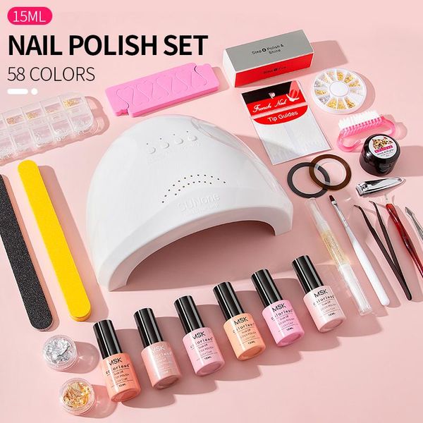 

nail art kits polish led baking lamp kit glue set professional gel tool decoration
