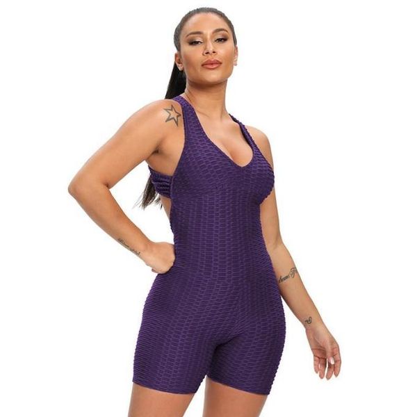 

2021textured scrunch yoga set women thicken solid color backless jacquard breathable conjoined sleeveless slimming chic clothes