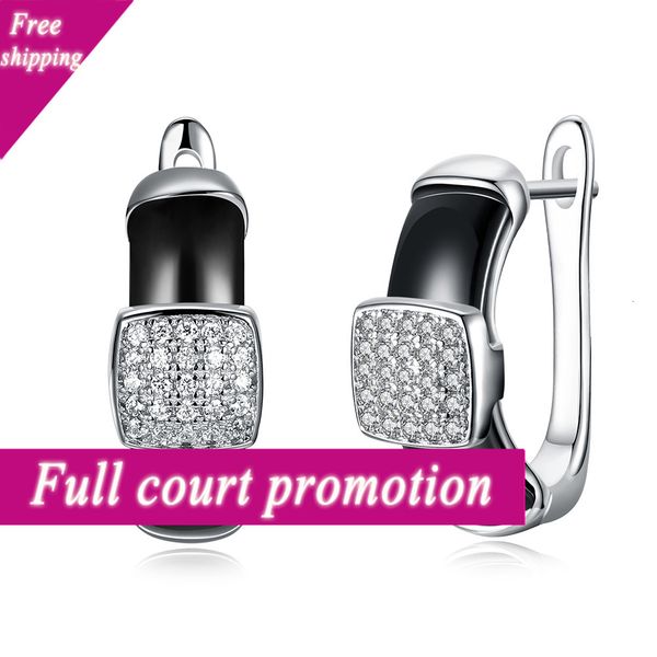

fashion trendy earrings s925 sterling silver ceramic geometric diamond girls' jewelry sh-ce044, Golden