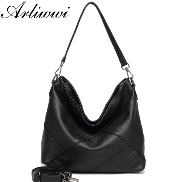 

arliwwi 100% real cow designer women shoulder handbag extra soft cowhide genuine leather bags gs01 lj210203