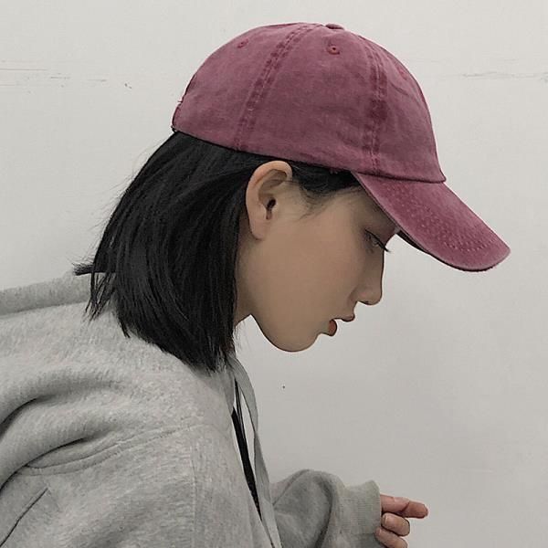 

wide brim hats hat female duck tongue soft korean version ins versatile washed solid color baseball cap casual men's japanese fashion, Blue;gray