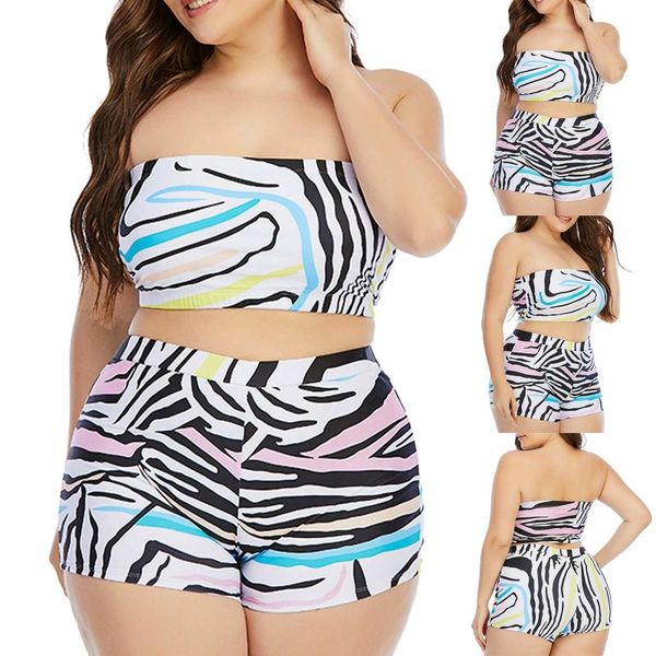 

women's swimwear summer bohemian beach 2021 fashion comfortable wrap stripes split large size swimsuits bathing suit, White;black