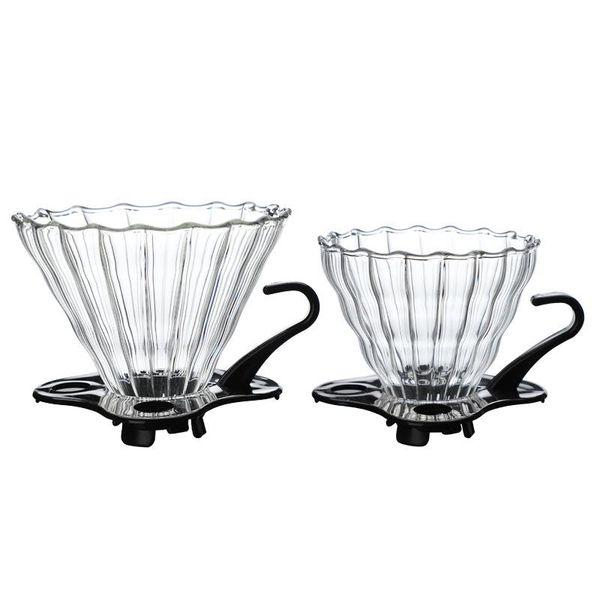 

coffee filters thickened handmade glass funnel v60 drip filter cup striped