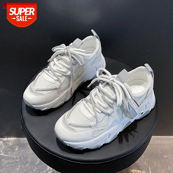 

autumn woman chunky platform sneakers 2020 new ulzzang fashion lace up trainers tenis female old dad casual shoes #0x7h