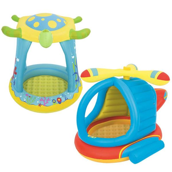 

pool & accessories kids inflatable circle sunshade blow up water fun ring summer swimming bathing tube baby safety neck float