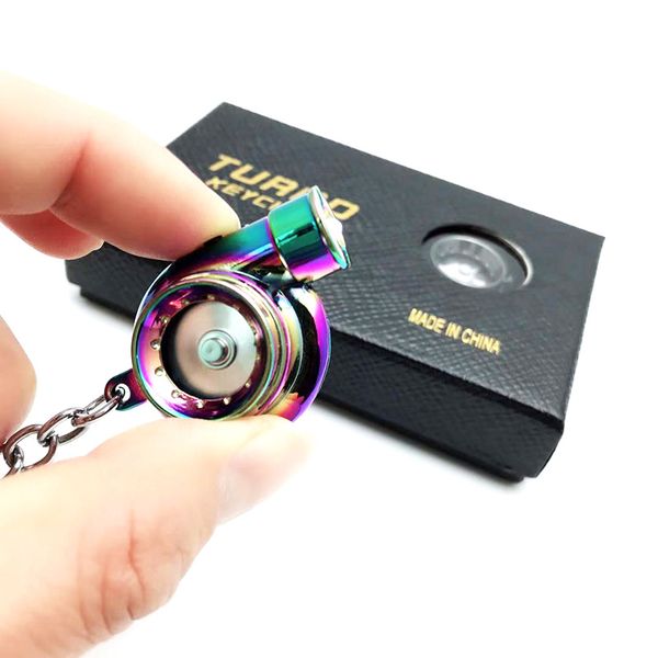 2022 New Car Turbine Party Favor Chaveiro Metal Creative High-End Luminou LED Chaveiro Pingente