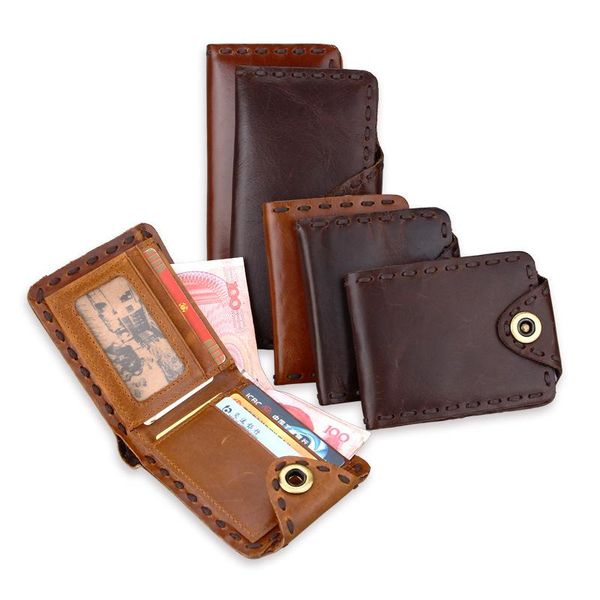 

wallets genuine leather wallet long short business fashion classic multi-card bag large capacity coin purse hand, Red;black