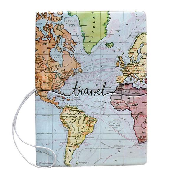 

card holders creative passport cover wallet bag letter men women pu leather id address holder portable boarding travel accessories, Brown;gray