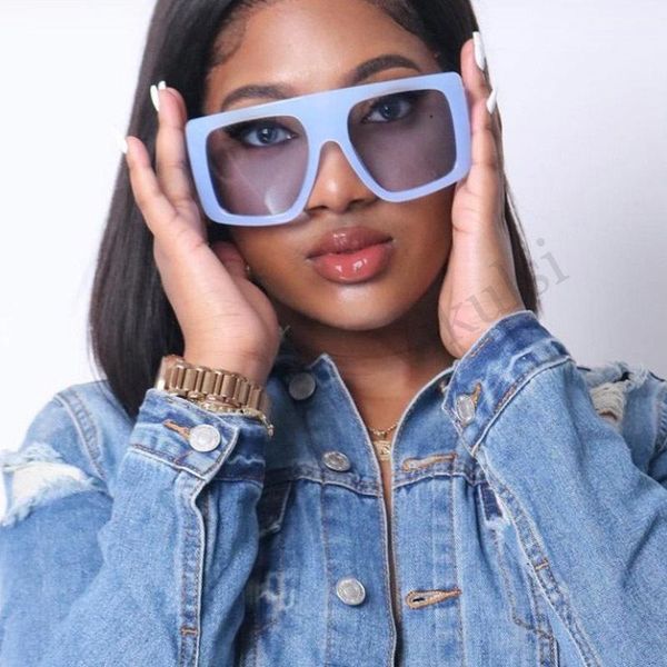 

vintage thick frame women's square sunglasses oversized shades sun glasses women man uv400, White;black