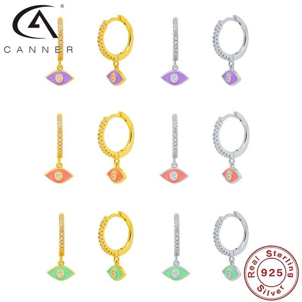 

hoop & huggie canner simple pendant earrings for women 925 sterling silver gold party jewelry accessories kolczyki pendientes, Golden;silver