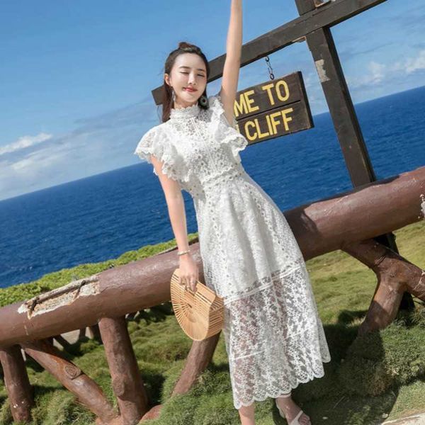 

arrival runway summer embroidery beach holiday party elegant women's luxury chic dress vestidos 210529, Black;gray
