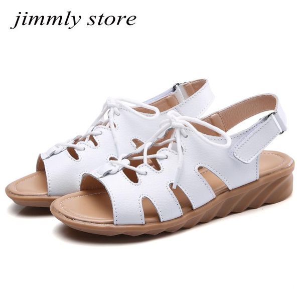 

sandals leather platform summer ladies white fashion wild slippers footwear, Black