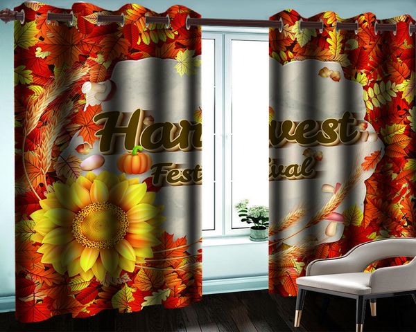 

red maple leaf 3d curtain window 3d window curtain grommet living room bedroom kitchen window blackout curtains