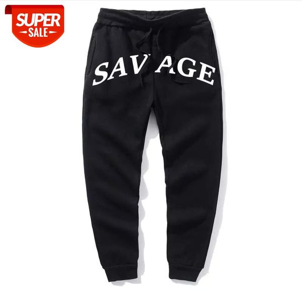 

new savage letter print streetwear pant sweatpants women/men high waist drawstring jogger pants dancing trousers for women #ef4u, Black