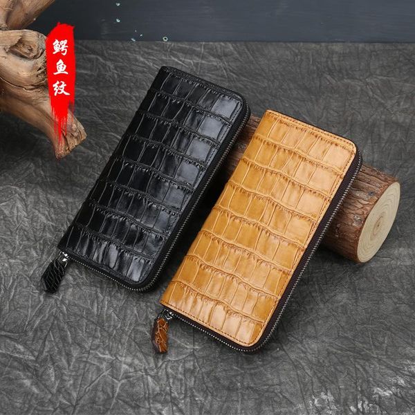 

wallets women's leather vintage clutch bag crocodile coin purse full-grain for women cute wallet purses, Red;black