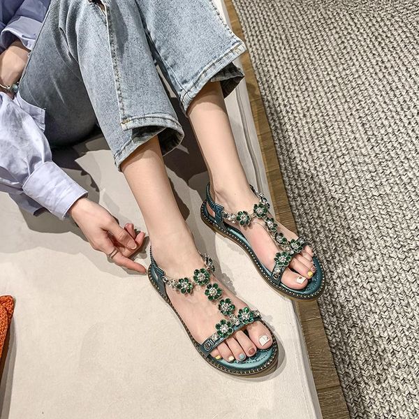 

sandals summer light women's roman casual women flip flop diamond slippers sandalias de las mujeres, Black