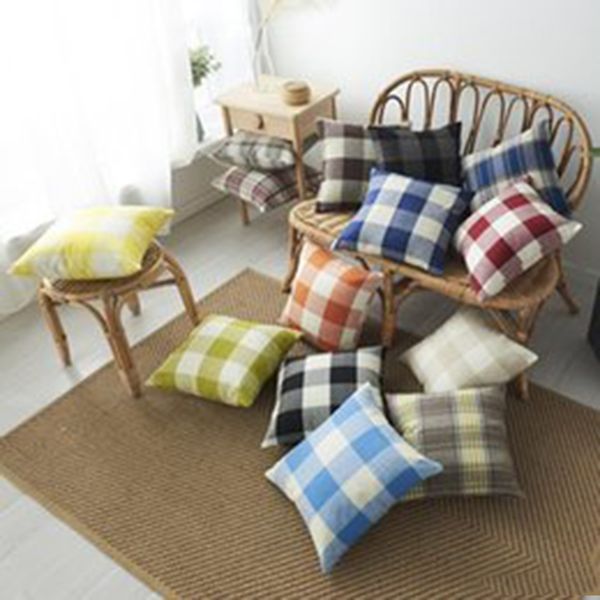 Plaid Sofa Kissenbezug 18x18 Zoll Bunte Gitter Druck Kissenbezug Leinen Kissenbezug Home Dekoration Kissenbezug Großhandel WVT1209