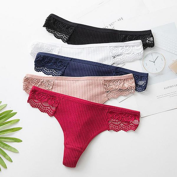 

women's panties 1pcs cotton g-string thong string underwear women briefs lingerie pants intimate ladies, Black;pink