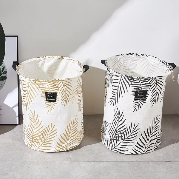 

laundry storage & organization bathroom folding basket leaves design bag waterproof clothes toy container organizer