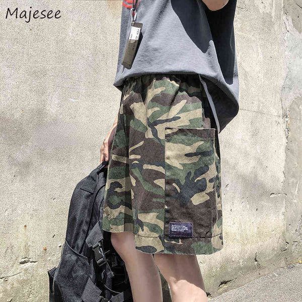Şort Erkekler Artı Boyutu Ordu Kamuflaj Yaz Öğrencileri Kore Tarzı BF Joggers Trendy Cepler Tüm Maç Retro Askeri Nefes G220223