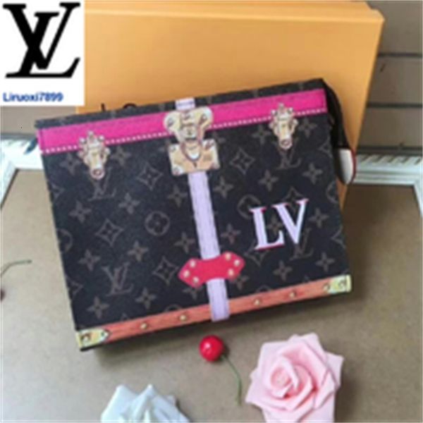 

leather luxury wlqi m61692 presbyopia lock medium bag men real brand long wallet chain wallets compact purse clutches evening designer key c, Red;black