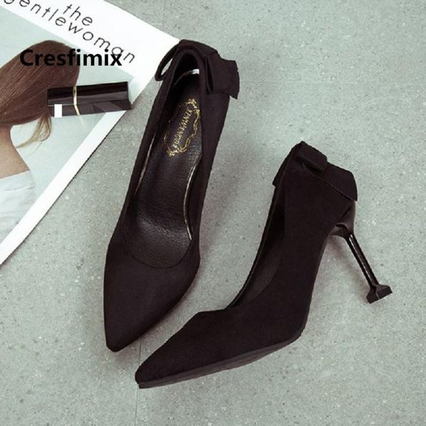 

cresfimix tacones altos women cute comfortable black high heel shoes female cool comfortable slip on high heel pumps c2946