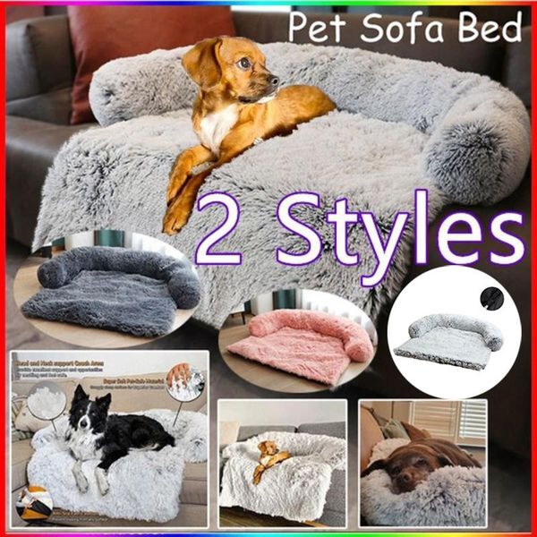 

kennels & pens pet dogs bed sofa for dog calming warm nest kennel soft furniture protector mat cat cushion long plush blanket cover