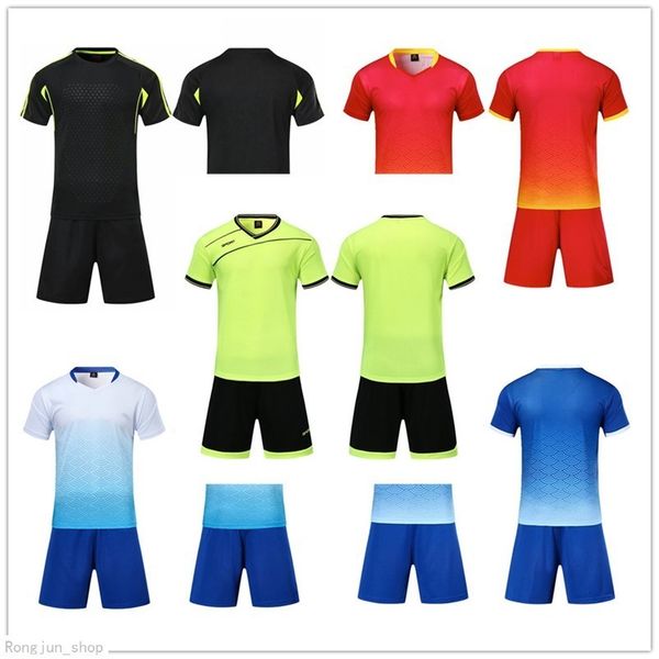 

2021 soccer jersey sets smooth royal blue football sweat absorbing and breathable children's training suit 001 471, Black