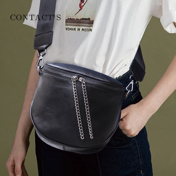

black angel leisure cowhide trend korean mobile phone women's messenger bag