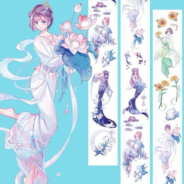 

gift wrap fairy flower girl washi tapes journal masking tape adhesive diy scrapbooking stickers