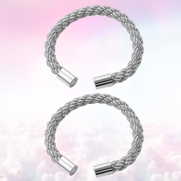 

other home decor 2pcs window curtain tiebacks simple style clips strong magnetic rope polyester tie bands for office bedroom (grey)