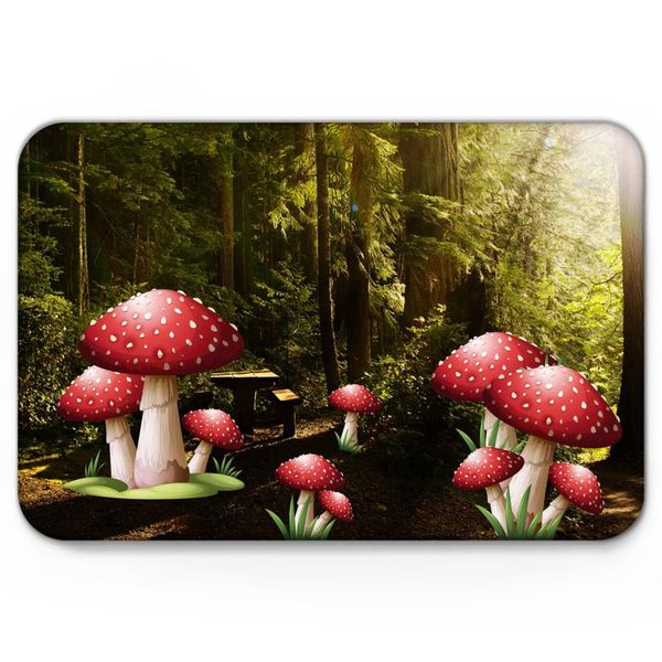 

cushion/decorative pillow forest mushroom scenery doormat non-slip rug soft bath mats bathroom supplies carpet living room