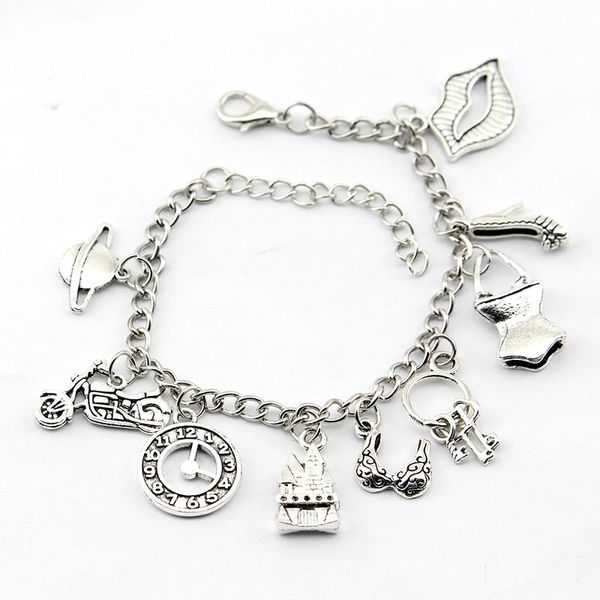 

charm bracelets rocky horror janet's bra high-heel engagement warped clock adjsutable metal for everyone christmas gifts, Golden;silver