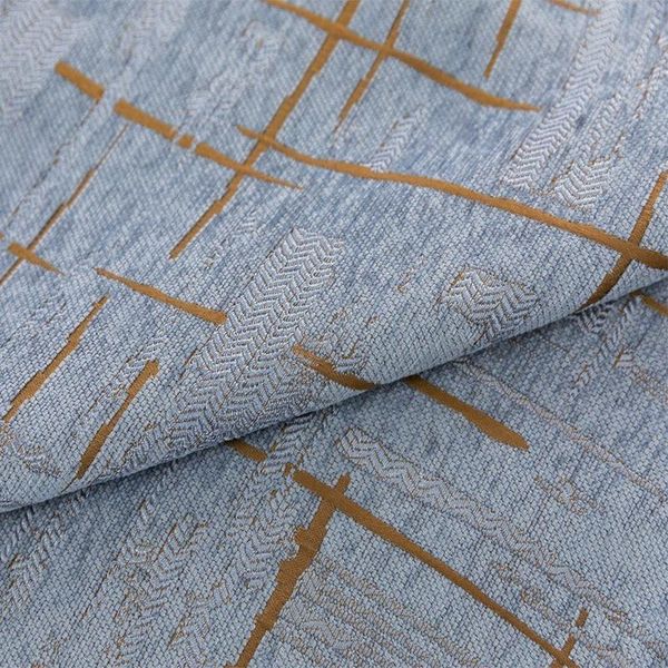 

nordic metal wind curtains blue chenille light luxury jacquard curtains for bedroom living room bay window tulle custom