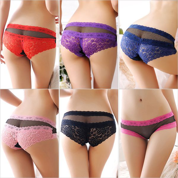 

esibibi underwear t-pants thong lace stitching briefs t183, Black;white