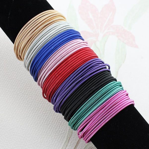 

bangle women's jewelry wire diameter 1.7mm spring carbon steel multi-color openable tightening screw head bracelet, Black