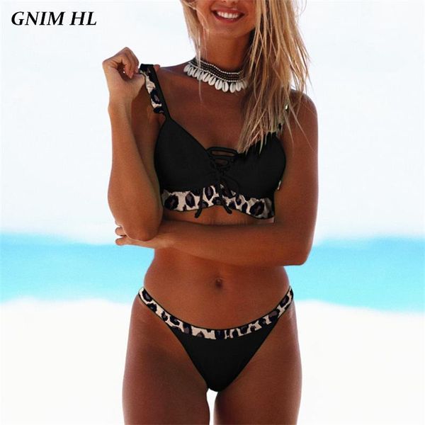 

bikinis set gnim push up bikini swimwear women 2021 solid brazilian swimsuit tankini ruffle bathing suit for beachwear swim