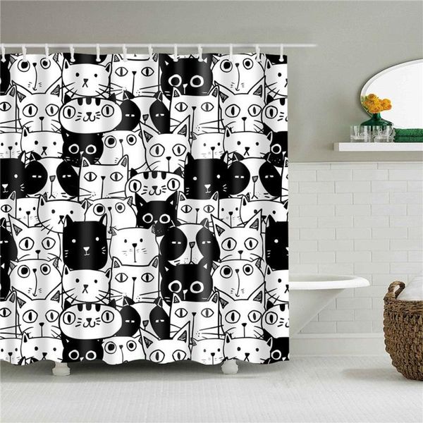 

shower curtains cat panda curtain bathroom for kitchen bedroom