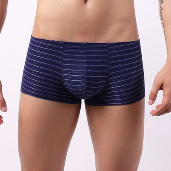 

men fashion trend color stripes comfortable location taille truss music gay underwear boxer shorts, Black;white